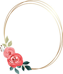 wedding flower frame with flower bouquet, wedding invitation decoration or greeting card