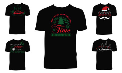 Merry Christmas T Shirt Design Bundle 