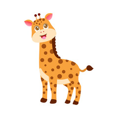 Cute giraffe cartoon vector graphic