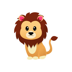 Obraz na płótnie Canvas Cute lion cartoon graphic vector