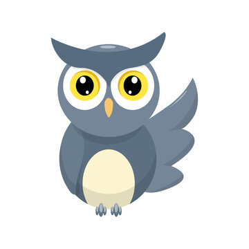 Cute owl cartoon vector graphic