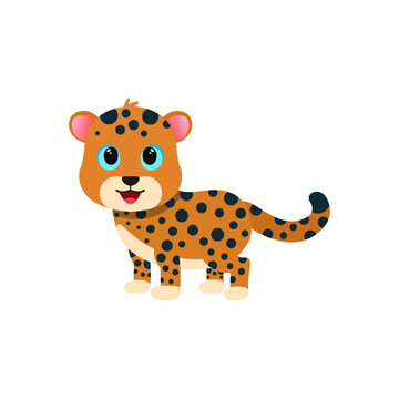 Cute baby jaguar cartoon vector