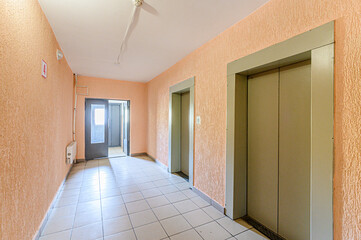 interior apartment public place, house entrance. doors, walls, staircase corridors