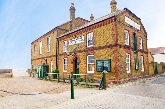 06.08.2008 Whistable, Kent, UK. Royal native oyster stores whitstable harbour kent, now also used as a fish restaurant