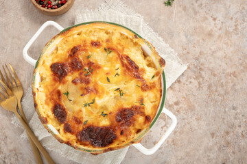 potato casserole with cream, gratin dauphinois