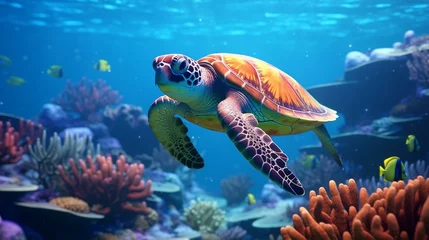 Foto op Plexiglas green sea turtle © Muhammad