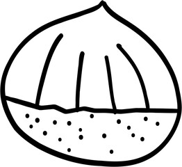 Freehand drawing of chestnut.	