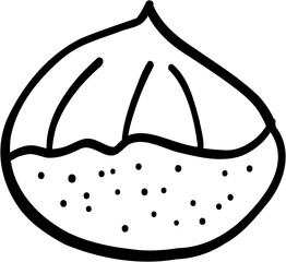 Freehand drawing of chestnut.	