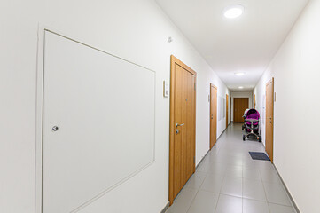 interior apartment public place, house entrance. doors, walls, staircase corridors