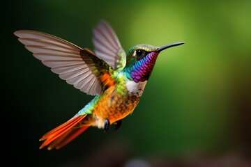 Fototapeta premium Colorful bird in flight colorful hummingbird in flight