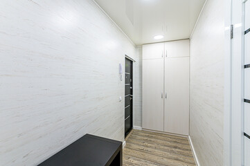 interior apartment corridor, hallway, doors