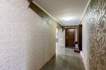 interior apartment corridor, hallway, doors