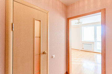 interior apartment corridor, hallway, doors