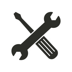wrench and screwdriver - obrazy, fototapety, plakaty