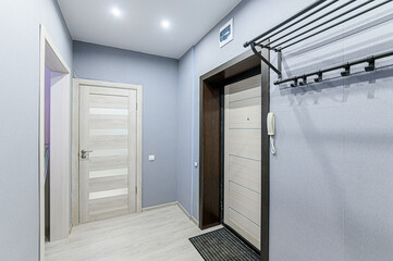 interior apartment corridor, hallway, doors