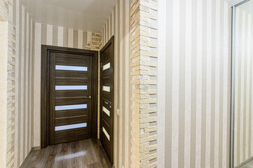 interior apartment corridor, hallway, doors