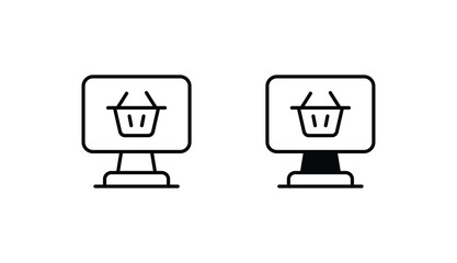 Online Purchase icon design with white background stock illustration