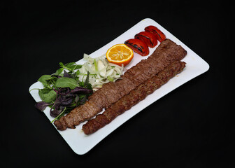 grilled steak with vegetables