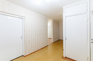 interior apartment corridor, hallway, doors