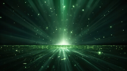 Naklejka premium Sparkling green glowing background wallpaper illustration