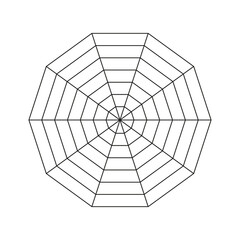 Obraz premium Decagonal graph infographic. Radar or spider diagram template. Flat blank radar chart. Diagram for statistic and analytic. Vector simple graphic illustration.
