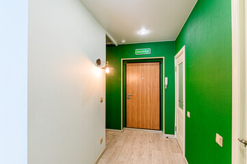 interior apartment corridor, hallway, doors