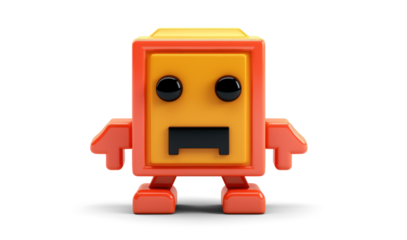 Retro Space Invaders Character on Transparent