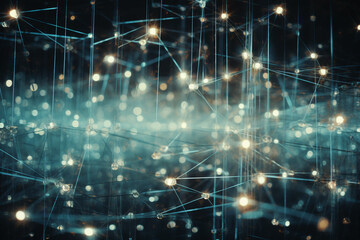 Fototapeta premium An image of interconnected nodes representing human connectivity in the digital age.