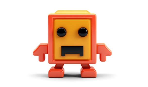 Retro Space Invaders Character on Transparent