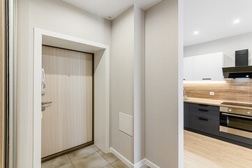 interior apartment corridor, hallway, doors