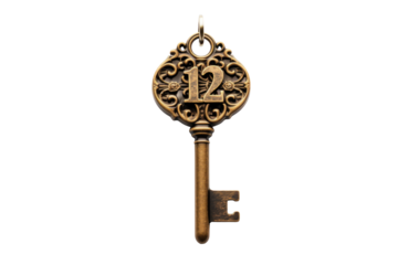 Holiday Key Number 12 on Transparent Background