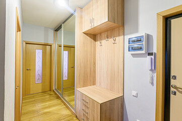 interior apartment corridor, hallway, doors