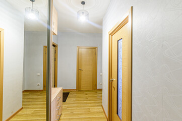 interior apartment corridor, hallway, doors