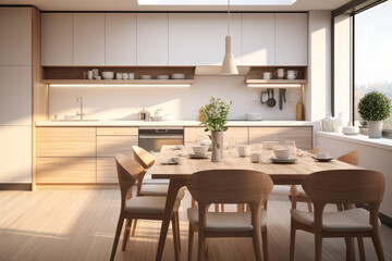 A kitchen designed in a modern style.
