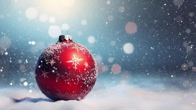 christmass ball and snow background, snowball, end year