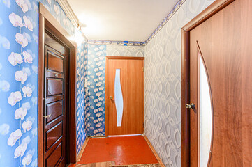interior apartment corridor, hallway, doors