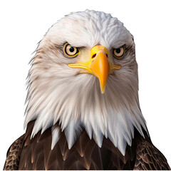 Obraz premium bald eagle face shot isolated on transparent background