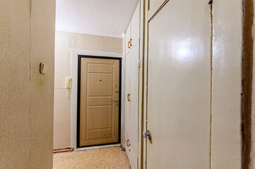 interior apartment corridor, hallway, doors