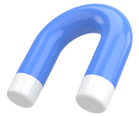 Magnetic attraction. 3D magnet. 3D illustration.