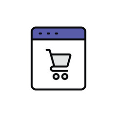 Online Store icon design with white background stock illustration