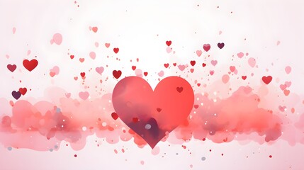 . Abstract Magenta hearts background. Invitation and celebration card.