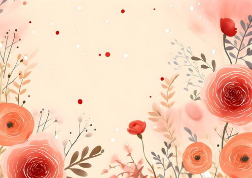 . Abstract Rose Florals background. Invitation and celebration card.