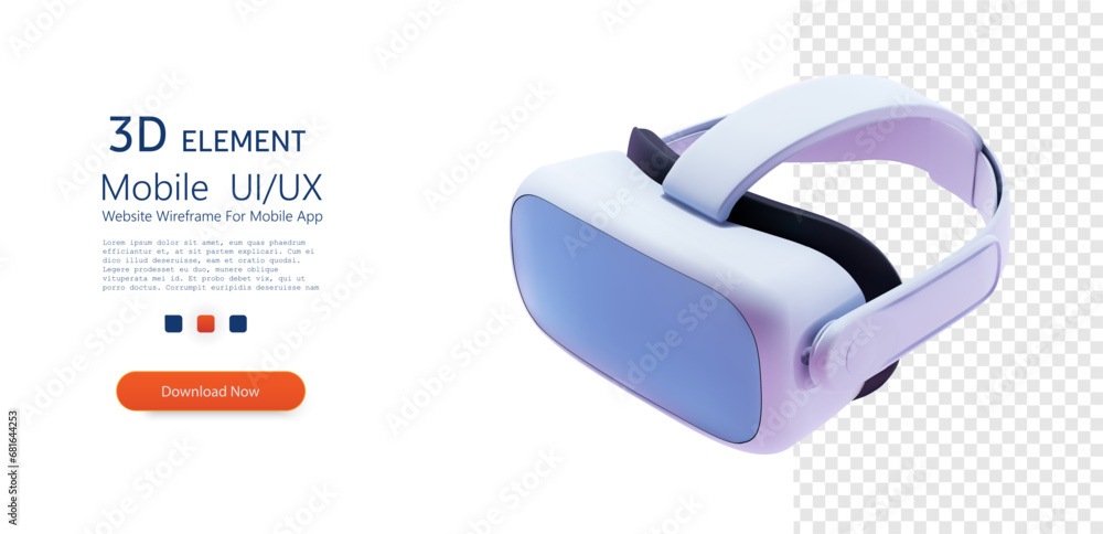 Poster sleek virtual reality headset isolated on transparent backgroun. virtual reality glasses on white ba