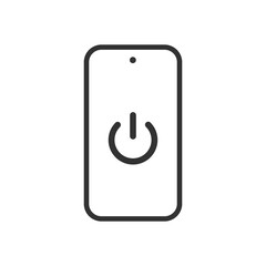 Turn off phone icon. Shutdown smartphone symbol. Mobile button power sign. Vector illustration.