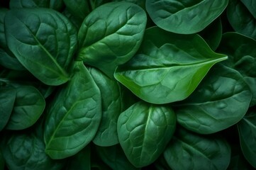 Fototapeta na wymiar Spinach leaf top view plants. Leaves vitamin nutrition natural. Generate Ai