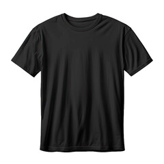 Black blank T shirt template isolated on transparent background