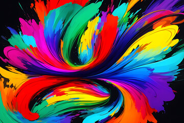 Abstract Artwork With Vibrant Colors And Dynamic Shapes AI Generated