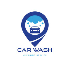 Auto style car logo design with concept sports vehicle icon on white background. Car wash