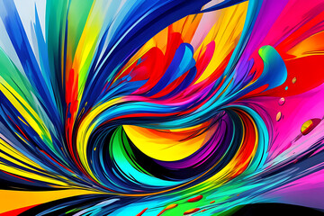 Abstract Artwork With Vibrant Colors And Dynamic Shapes AI Generated