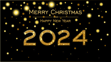 Lettering Merry Christmas and Happy New Year background